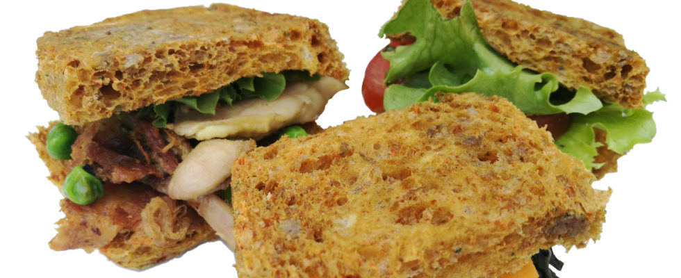 Delicious sandwich trio, showcasing Better Than Bread, Made w. Seeds