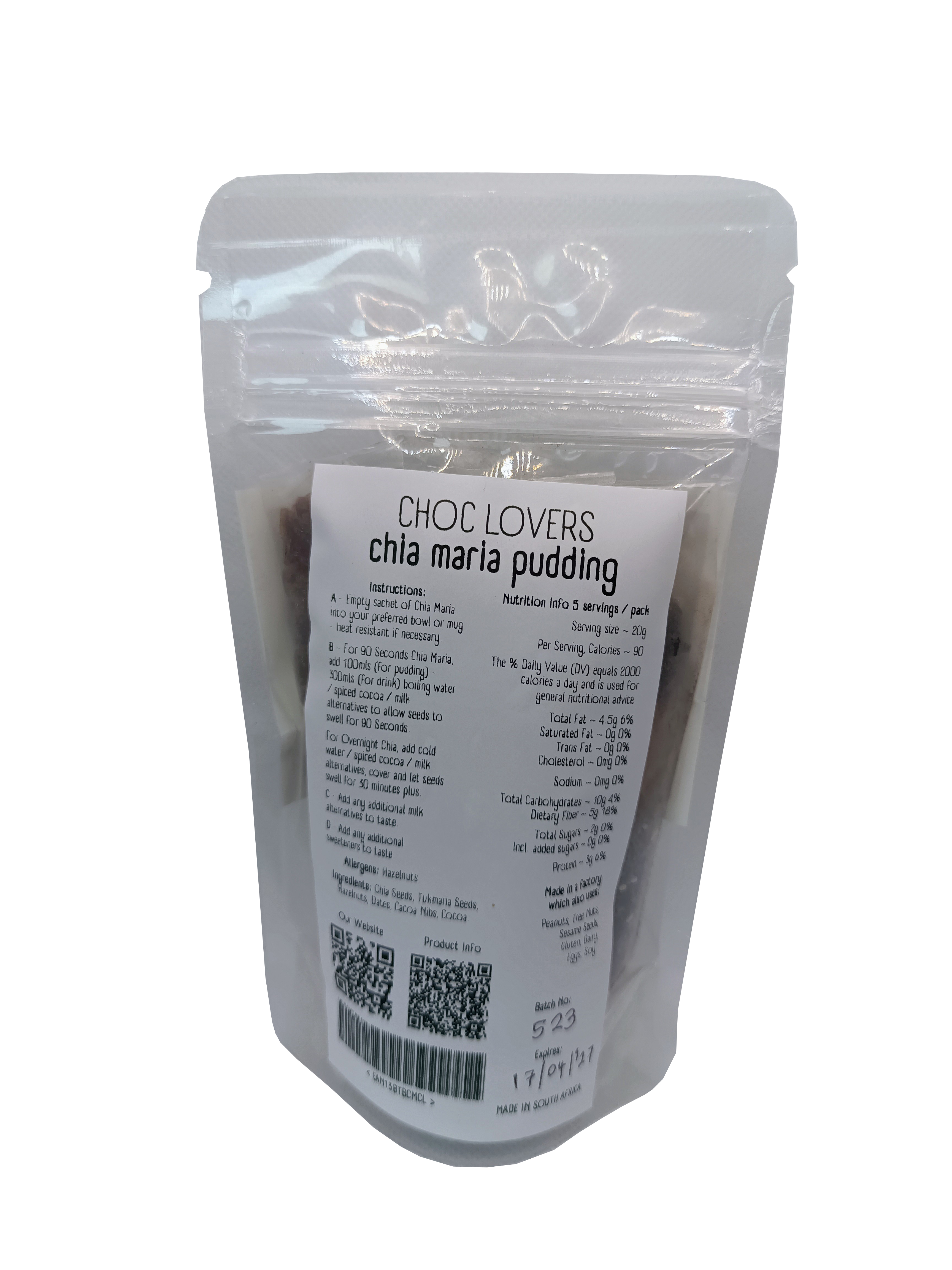 Better Than Cereal – Choc Lovers Chia Maria Pudding - 5 individually wrapped servings - Image 2