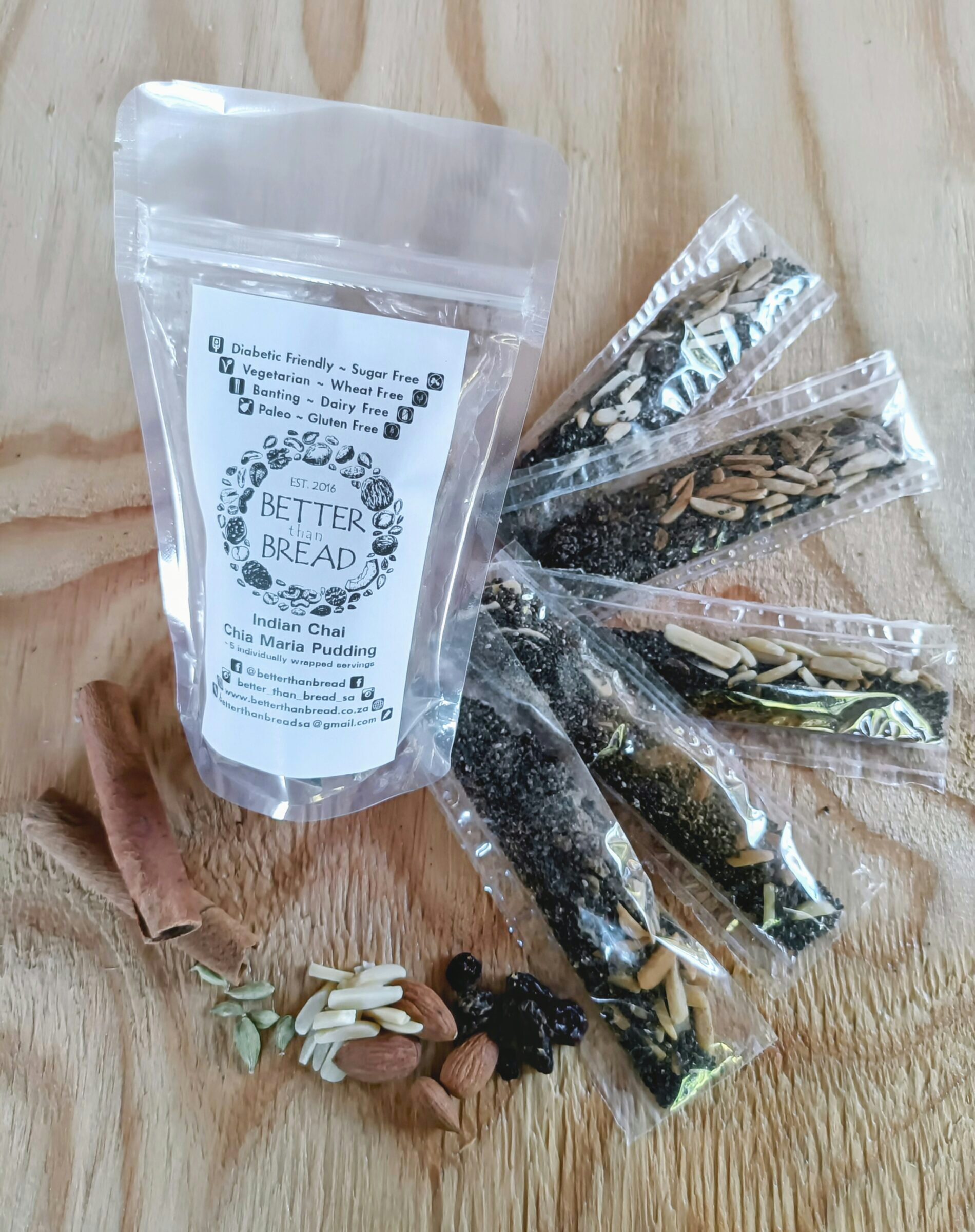 Indian Chai Chia Maria Pudding - 5 Servings Individually Wrapped